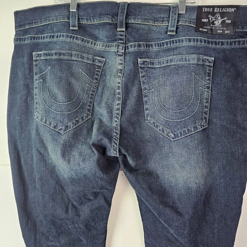True Religion‎ Mens Rocco Relaxed Skinny Jeans Size 46 Blue Dark Wash